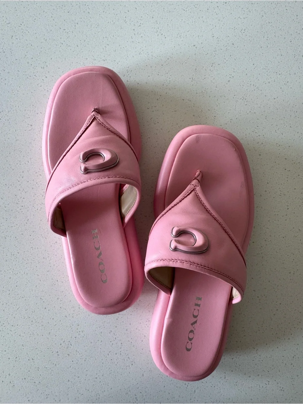 Coach Pink Platform Sandals | Padded Slides Size 7.5